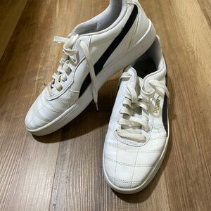 Puma White and Black Sneakers with Classic Design